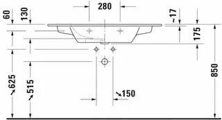 Duravit Möbelwaschtisch ME by Starck 1030 mm mit ÜL, mit HLB, o.HL, weiß – Bild 4