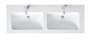 Duravit Doppel-Waschtisch,Möbel-DWT ME by Starck 1300mm, m.ÜL, 1 HL je Becken, weiß – Bild 4