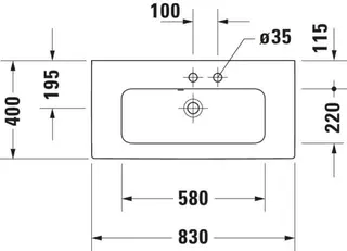 Duravit MWT compact ME by Starck 830mm mit ÜL, mit HLB, o.HL, weiß – Bild 3