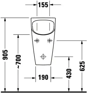 Duravit Urinal ME by Starck wasserlos, weiß Abgang horizontal, Geruchsverschluß – Bild 5