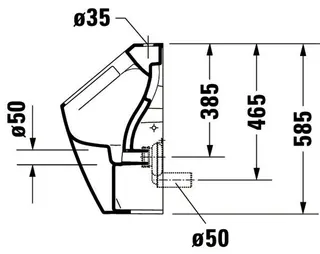 Duravit Urinal ME by Starck rimless, weiß Zulauf von oben – Bild 3
