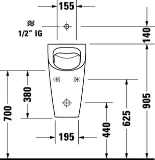 Duravit Urinal ME by Starck rimless, weiß Zulauf von oben – Bild 4