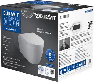 Duravit WWC-Set ME by Starck,rimless,Durafix TS, weiß, inkl. WC-Sitz mit Absenkautom. – Bild 3