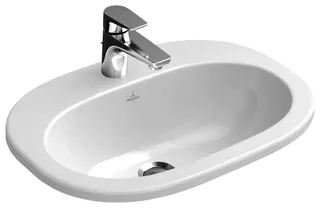 Villeroy & Boch Einbauwaschbecken O.novo 560x405mm Oval 1HL. o. ÜL. Weiß Alpin CeramicPlus