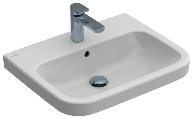 Villeroy & Boch Waschbecken Architectura 600x470mm re-eckig 1HL. m. ÜL. Weiß Alpin cplus