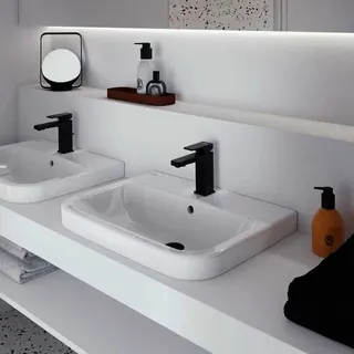 Villeroy & Boch Waschtisch Architectura 600x470mm re-eckig 1HL. m. ÜL. Unterseite geschl. we Alpin – Bild 4