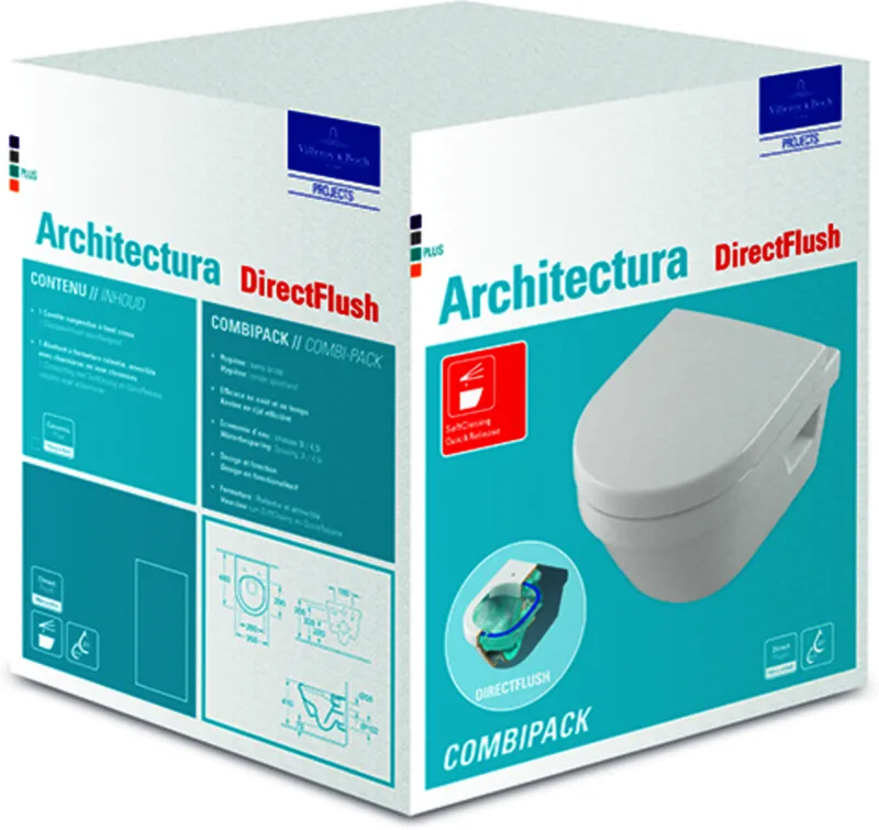 Villeroy & Boch Combi-Pack Architectura 350x480x340mm ov wandh. Abg. waagr. DF we Alpin c+