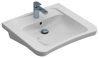 Villeroy & Boch Waschbecken ViCare 650x550mm re-eckig 1HL. m. ÜL. Weiß Alpin AntiBac cplus – Bild 2