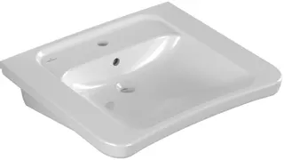 Villeroy & Boch Waschbecken ViCare 650x550mm re-eckig 1HL. m. ÜL. Weiß Alpin AntiBac cplus – Bild 3