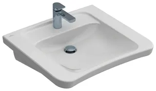 Villeroy & Boch Waschbecken ViCare 650x550mm re-eckig 1HL. o. ÜL. Weiß Alpin AntiBac cplus – Bild 2