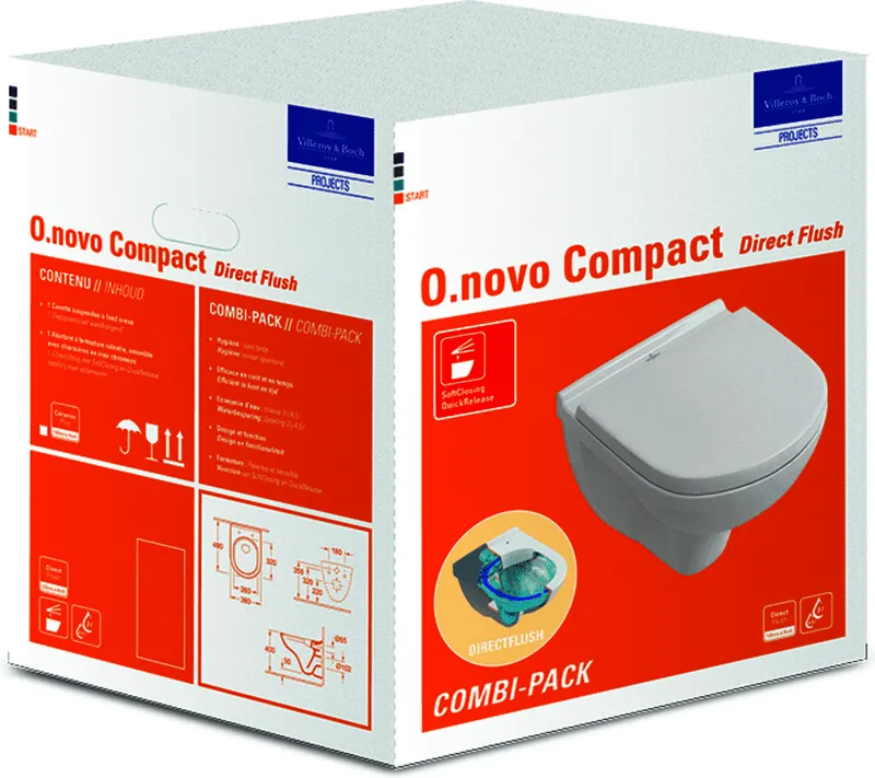 Villeroy & Boch Combi-Pack O.novo 360x490x350mm ov wandh. Abg. waagr. DF we Alpin