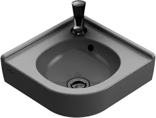 VB Eck-Handwaschbecken O.novo 400x320mm VK 1HL. o. ÜL. Weiß Alpin CeramicPlus