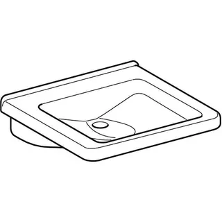 Geberit Renova Comfort Square Waschtisch barrierefrei 55x52,5cm, ohne Hahnloch, ohne Überlauf, weiß KeraTect – Bild 3