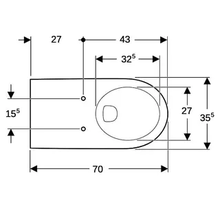 Geberit Renova Comfort Wand-WC Tiefspüler Ausld. 70cm, weiß – Bild 5