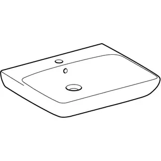 Geberit Renova Comfort Waschtisch barrierefrei 65x55cm, mit Hahnloch, mit Überlauf, weiß, KeraTect – Bild 3