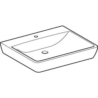 Geberit Renova Comfort Waschtisch barrierefrei 65x55cm, mit Hahnloch, ohne Überlauf, weiß – Bild 3