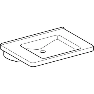 Geberit Renova Comfort Square Waschtisch barrierefrei 75x55cm, ohne Hahnloch, ohne Überlauf, weiß, KeraTect – Bild 3