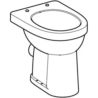 Geberit Renova Comfort Stand-WC Flachspüler erhöht, Abgang horizontal, weiß – Bild 3