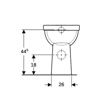 Geberit Renova Comfort Stand-WC Flachspüler erhöht, Abgang horizontal, weiß – Bild 4