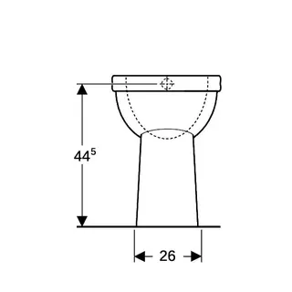 Geberit Renova Comfort Stand-WC Flachspüler erhöht, Abgang vertikal, weiß – Bild 4