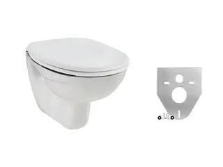 sanibel 1001-QuickSet Wand-Tiefspülkl. mit WC-Sitz und Schallschutzset weiß