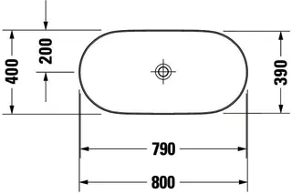 Duravit Aufsatzbecken Luv 800mm o.ÜL, o.HLB, grau seidenmatt – Bild 2