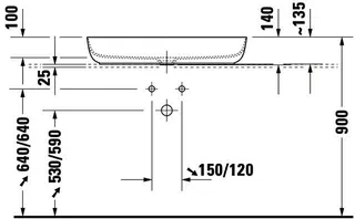 Duravit Aufsatzbecken Luv 800mm o.ÜL, o.HLB, grau seidenmatt – Bild 3