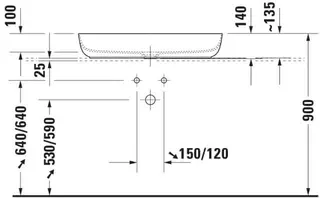 Duravit Aufsatzbecken Luv 800mm o.ÜL, o.HLB, weiß seidenmatt – Bild 5