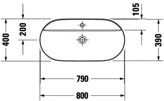 Duravit Aufsatzbecken Luv 800mm o.ÜL, m.HLB, 1 HL, weiß – Bild 5