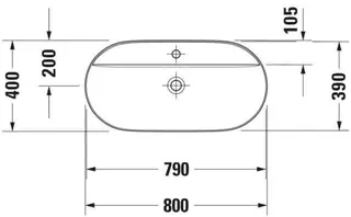 Duravit Aufsatzbecken Luv 800mm o.ÜL, m.HLB, 1 HL, grau seidenmatt – Bild 3