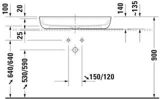 Duravit Aufsatzbecken Luv 800mm o.ÜL, m.HLB, 1 HL, grau seidenmatt – Bild 4