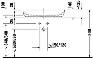 Duravit Aufsatzbecken Luv 800mm o.ÜL, m.HLB, 1 HL, grau seidenmatt, WG – Bild 4