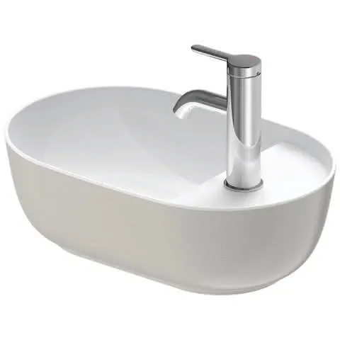 Duravit Aufsatzbecken Luv 420mm o.ÜL, m.HLB seitl., 1HL, grau seidenmatt