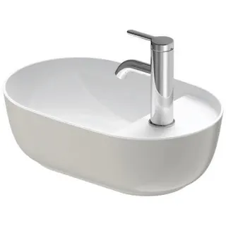 Duravit Aufsatzbecken Luv 420mm o.ÜL, m.HLB seitl., 1HL, grau seidenmatt