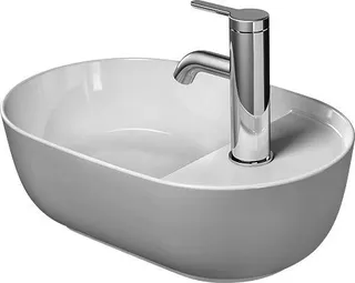 Duravit Aufsatzbecken Luv 420mm o.ÜL, m.HLB seitl., 1HL, grau seidenmatt, WG – Bild 2