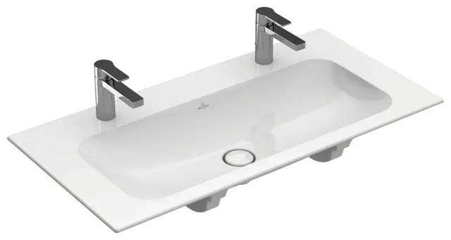 Villeroy & Boch Schrankwaschtisch Finion 1000x500mm re-eckig 2HL. o. ÜL. Weiß Alpin cplus