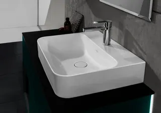Villeroy & Boch Waschtisch Finion 600x470mm re-eckig 1HL. m. verd. ÜL. Unterseite geschl. we Alpin c+ – Bild 3