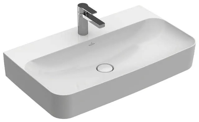 Villeroy & Boch Waschbecken Finion 800x470mm Rechteck 1HL. m. verd. ÜL. Weiß Alpin CeramicPlus