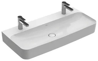Villeroy & Boch Waschbecken Finion 1000x470mm re-eckig 2HL. o. ÜL. Weiß Alpin cplus – Bild 2