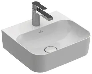 Villeroy & Boch Handwaschbecken Finion 430x390mm re-eckig 1HL. o. ÜL. Weiß Alpin cplus – Bild 2