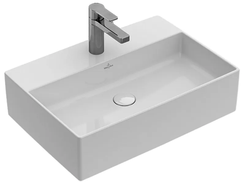 Villeroy & Boch AufsatzWT Memento 2.0 498x420mm re-eckig 1HL. m. ÜL. Weiß Alpin cplus