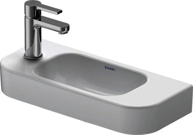 Duravit Handwaschbecken Happy D.2 500 mm ohne ÜL, mit HLB, HL links, weiß
