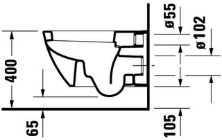 Duravit Wand-WC Happy D.2 540 mm Tiefspüler, Durafix, weiß – Bild 5