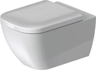 Duravit Wand-WC Happy D.2 540 mm Tiefspüler, rimless, Durafix, weiß WG – Bild 2