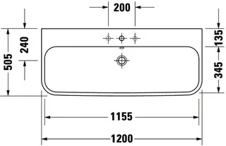 Duravit Möbelwaschtisch Happy D.2 1200 mm m.ÜL, m.HLB, 1HL mitte, weiß – Bild 3