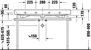 Duravit Möbelwaschtisch Happy D.2 1200 mm m.ÜL, m.HLB, 1HL mitte, weiß – Bild 5