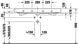 Duravit Möbelwaschtisch Happy D.2 1200 mm m.ÜL, m.HLB, 1 HL, geschl., weiß – Bild 3