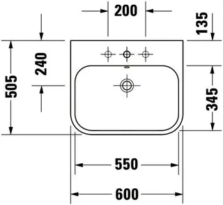 Duravit Möbelwaschtisch Happy D.2 600 mm mit ÜL, mit HLB, 1 HL geschl. – Bild 3