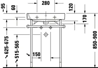 Duravit Möbelwaschtisch Happy D.2 600 mm mit ÜL, mit HLB, 1 HL, weiß – Bild 5