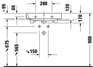 Duravit Möbelwaschtisch Happy D.2 600 mm mit ÜL, mit HLB, 1 HL geschl. – Bild 4